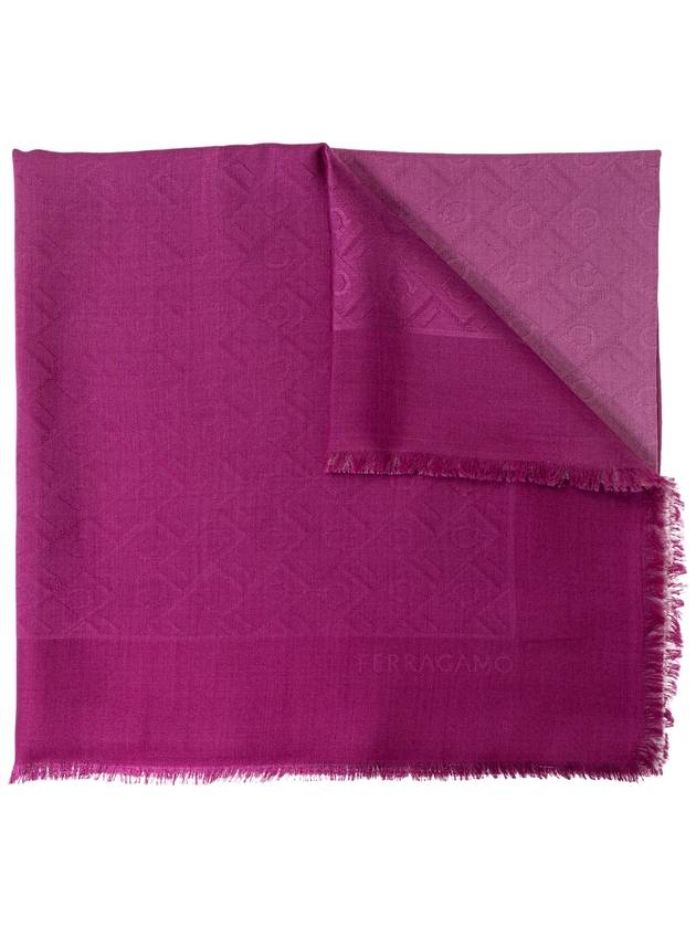 FERRAGAMO Scarf With Monogram, Women's, Pink - SALVATORE FERRAGAMO - BALAAN 1