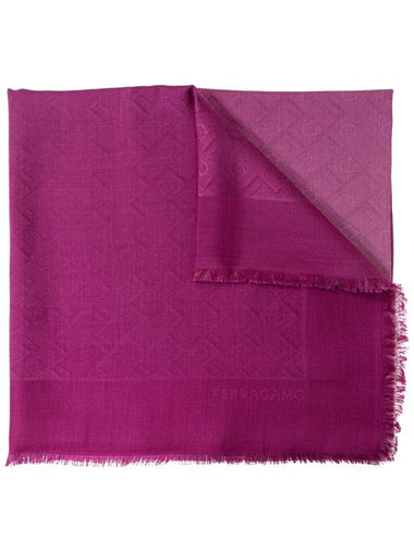 FERRAGAMO Scarf With Monogram, Women's, Pink - SALVATORE FERRAGAMO - BALAAN 1