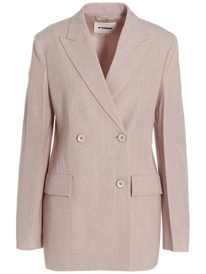 Women's Double Breasted Tailored Jacket Pink - JIL SANDER - BALAAN 2