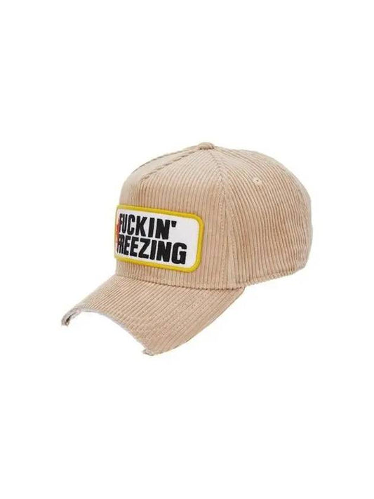 Men s SOUVENIR FROM CANADA Corduroy Cap Beige - DSQUARED2 - BALAAN 1