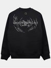 Overfit Wave Graphic Back Logo Sweatshirt Black - WOOYOUNGMI - BALAAN 2