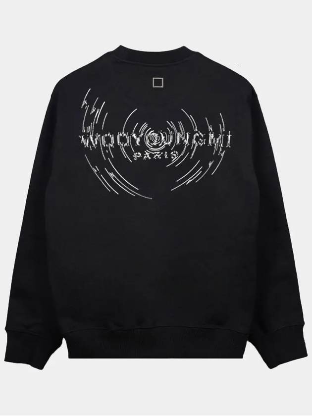 Overfit Wave Graphic Back Logo Sweatshirt Black - WOOYOUNGMI - BALAAN 2