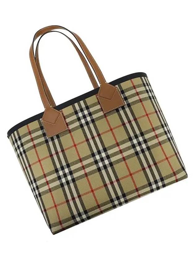 Small London Tote Bag Briar Brown Black - BURBERRY - BALAAN 8