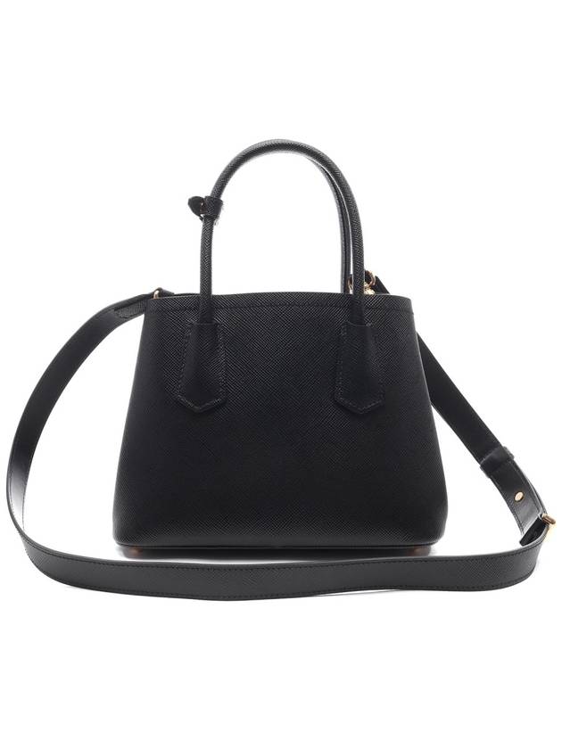 Double Saffiano Leather Mini Bag Black - PRADA - BALAAN 5