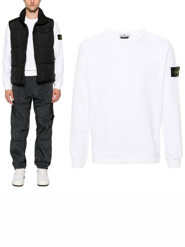 Wappen Patch Crew Neck Cotton Sweatshirt White - STONE ISLAND - BALAAN 2