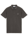 Men's Logo Patch Cotton Short Sleeve Polo Shirt Charcoal - STONE ISLAND - BALAAN 2