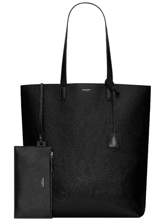 Bold Coated Crinkle Tote Bag Black - SAINT LAURENT - BALAAN 3