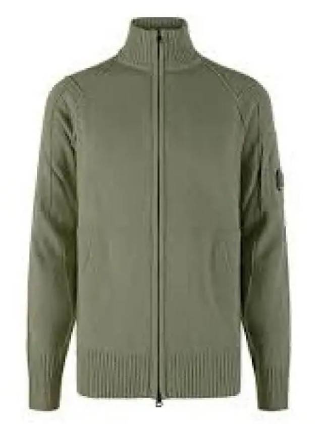 Lambswool GRS Zipped Cardigan Green - CP COMPANY - BALAAN 2