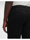 Men's Lens Wappen Stretch Satin Cargo Straight Pants Black - CP COMPANY - BALAAN 7