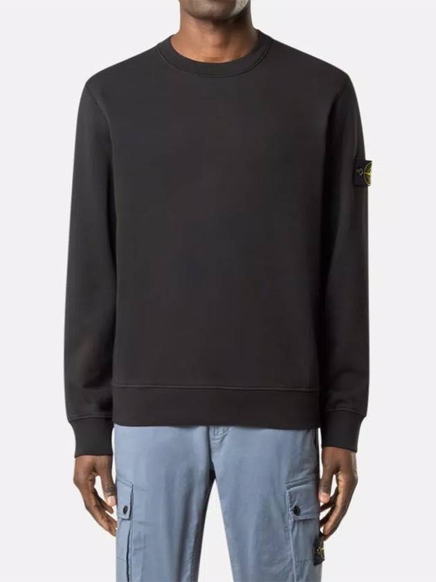 6100044 Organic Cotton Fleece Sweatshirt Black - STONE ISLAND - BALAAN 5