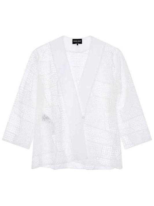 women lace patchwork jacket white - GIORGIO ARMANI - BALAAN 1