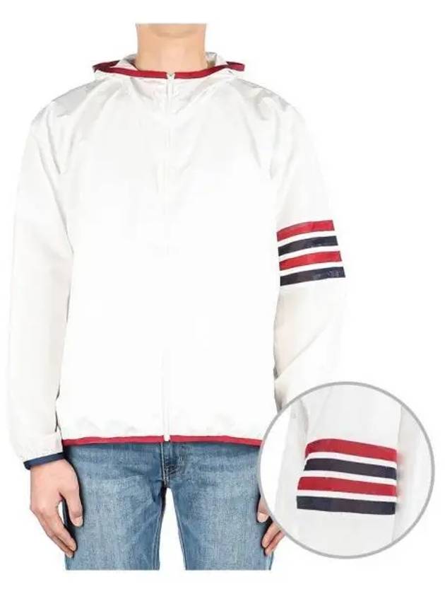 Men s diagonal armband hooded jacket 271303 - THOM BROWNE - BALAAN 1