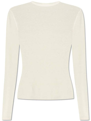 Lisa Yang Ribbed Top Vivian, Women's, Cream - LISA YANG - BALAAN 1