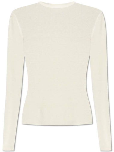 Lisa Yang Ribbed Top Vivian, Women's, Cream - LISA YANG - BALAAN 1