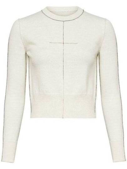 Wool Round Neck Knit Top White - MAISON MARGIELA - BALAAN 2