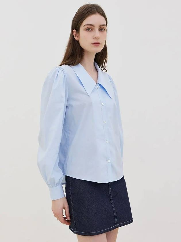 Big Collar Puff Blouse Sky Blue - LESEIZIEME - BALAAN 8