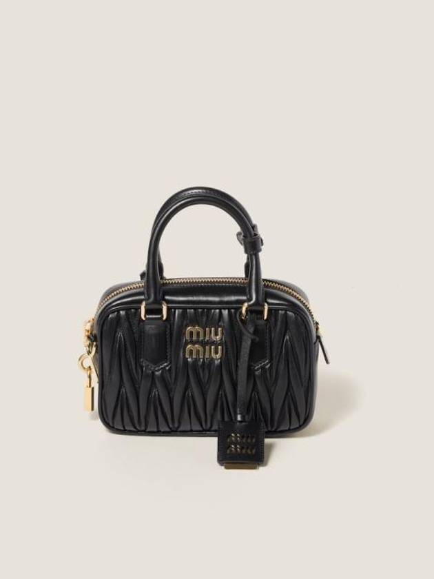 Materasse Nappa Leather Tote Bag Black - MIU MIU - BALAAN 1