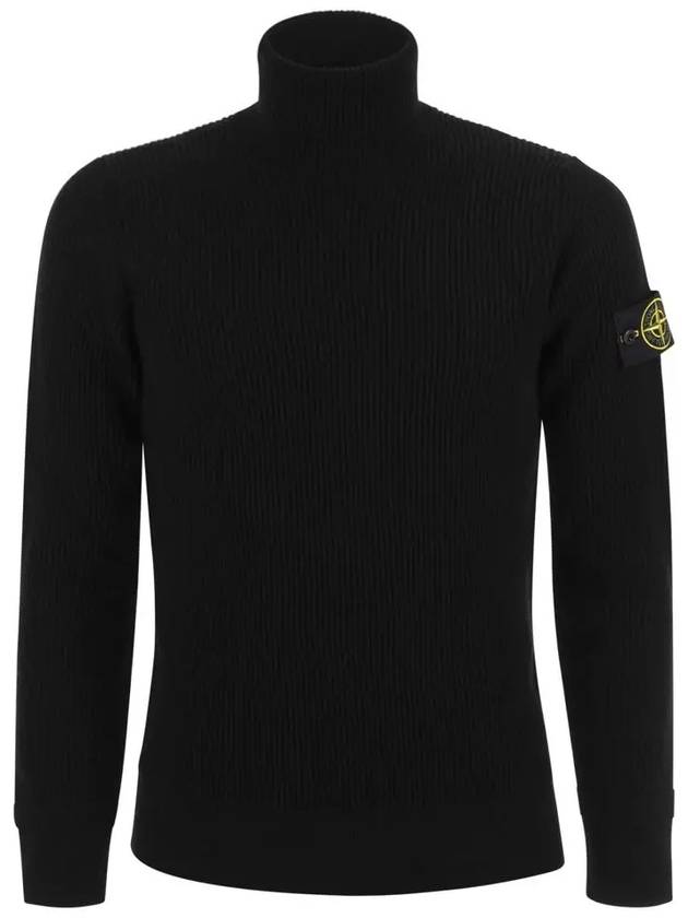 Men's Logo Patch Turtleneck Black - STONE ISLAND - BALAAN 2