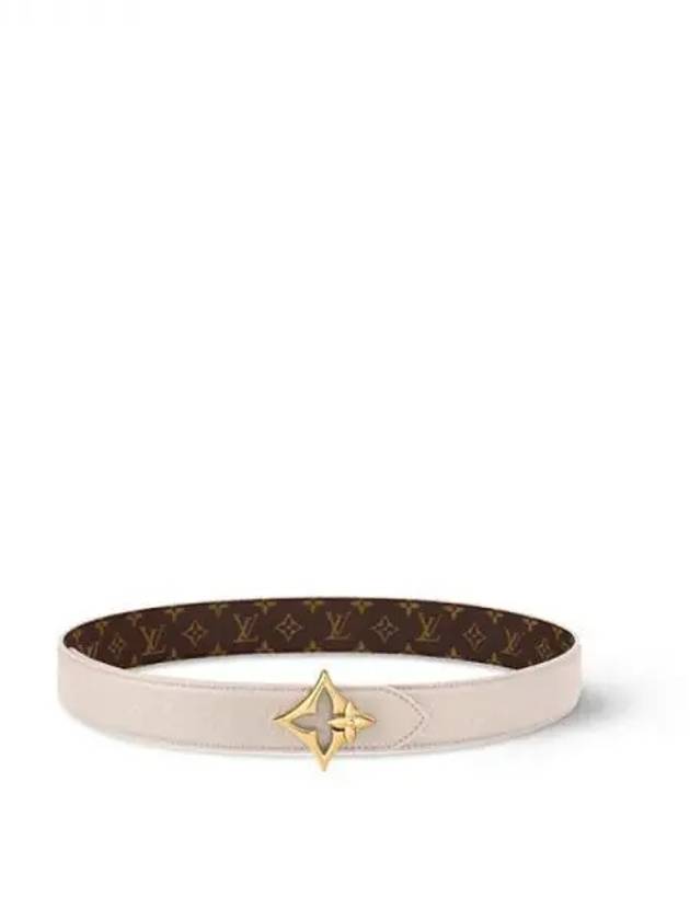 LV Flowergram 30MM Reversible Leather Belt Ivory Brown - LOUIS VUITTON - BALAAN 2