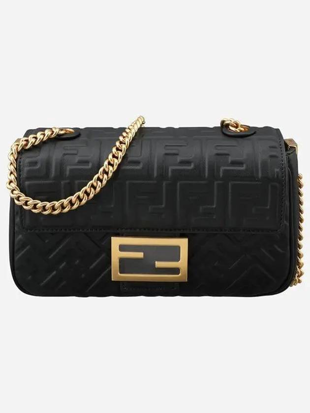 Baguette Medium Nappa Leather Chain Shoulder Bag Black - FENDI - BALAAN 2