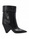 Nikki Ankle Middle Boots Black - SAINT LAURENT - BALAAN 2