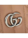GG Marmont silver matelass? leather mini bag camel - GUCCI - BALAAN.