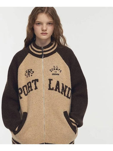 2 WAY Portland Raglan Knit Zip up Brown - CPGN STUDIO - BALAAN 1