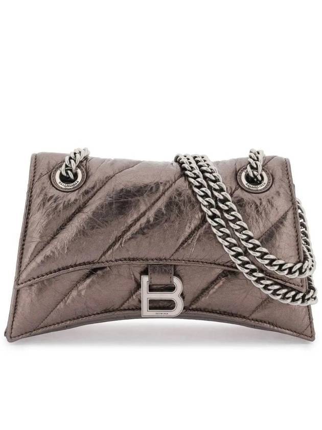 Women's Crush B Logo Buckle Chain Shoulder Bag Metallic Brown - BALENCIAGA - BALAAN 1