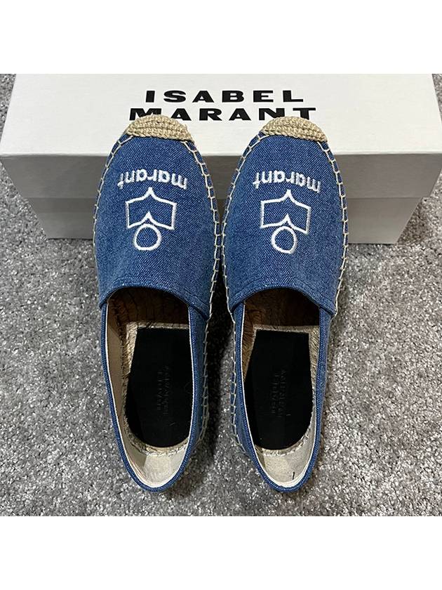 Canae Embroidered Logo Canvas Espadrilles Shoes Blue - ISABEL MARANT - BALAAN 3