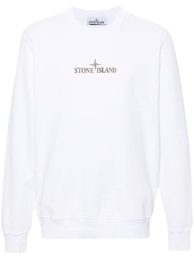 Stone Island Crewneck Sweatshirt With 'Institutional One' Print In Cotton Fleece - STONE ISLAND - BALAAN 1