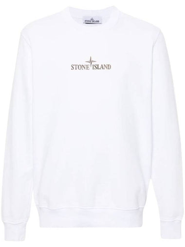 Stone Island Crewneck Sweatshirt With 'Institutional One' Print In Cotton Fleece - STONE ISLAND - BALAAN 1