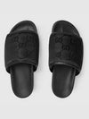 GG Monogram Slide Slippers Black - GUCCI - BALAAN 4