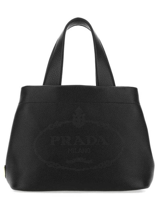leather tote bag black - PRADA - BALAAN.
