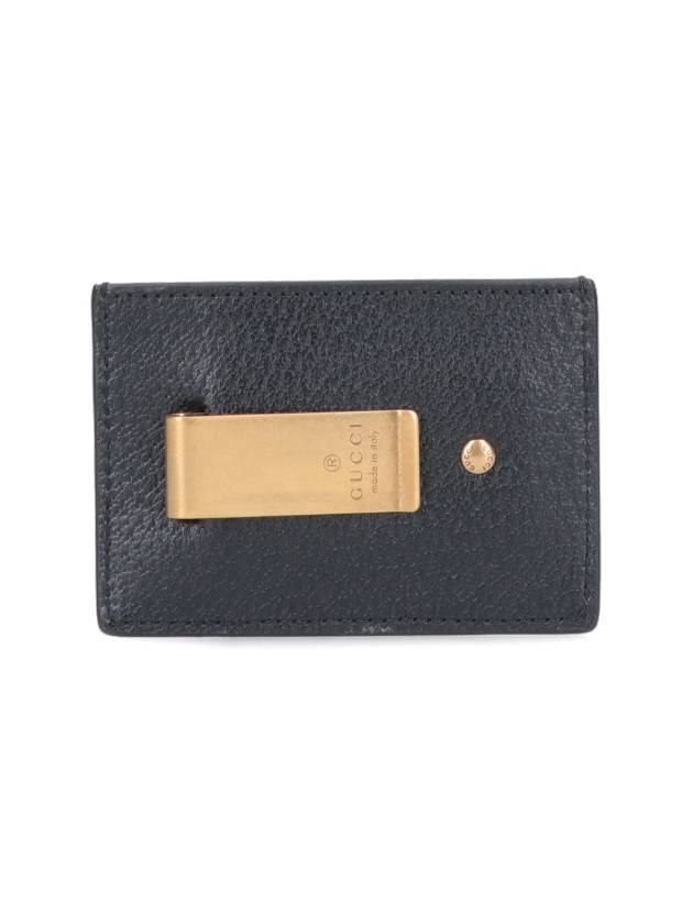 GG Marmont Leather Card Wallet Black - GUCCI - BALAAN 3