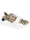 Vintage Check And Leather Sneakers White Archive Beige - BURBERRY - BALAAN 4