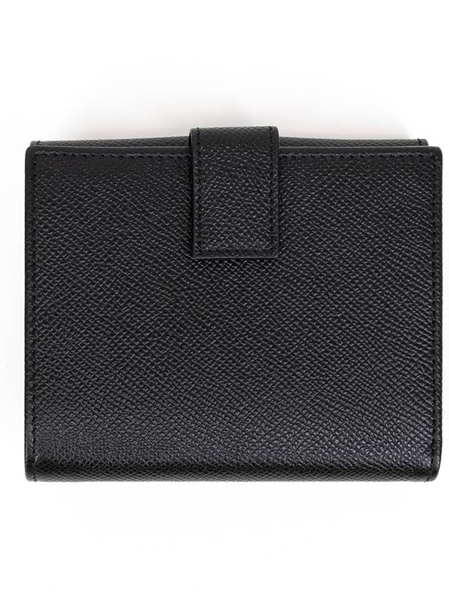 Gancini Leather Half Wallet Black - SALVATORE FERRAGAMO - BALAAN 3