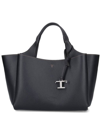 T Timeless Leather Small Tote Bag Black - TOD'S - BALAAN 2