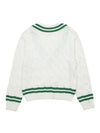 Women's Cable V-Neck Knit Top White - SPORTY & RICH - BALAAN 3