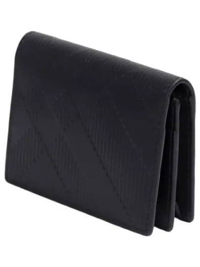 Check Pattern Leather Card Wallet Black - BURBERRY - BALAAN 2