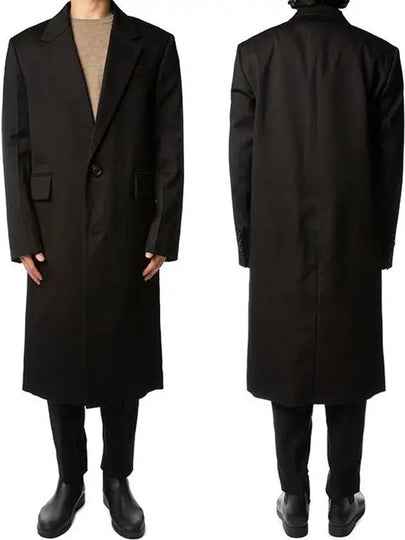 Virgin Wool Oversized Fit Single Coat Black - AMI - BALAAN 2