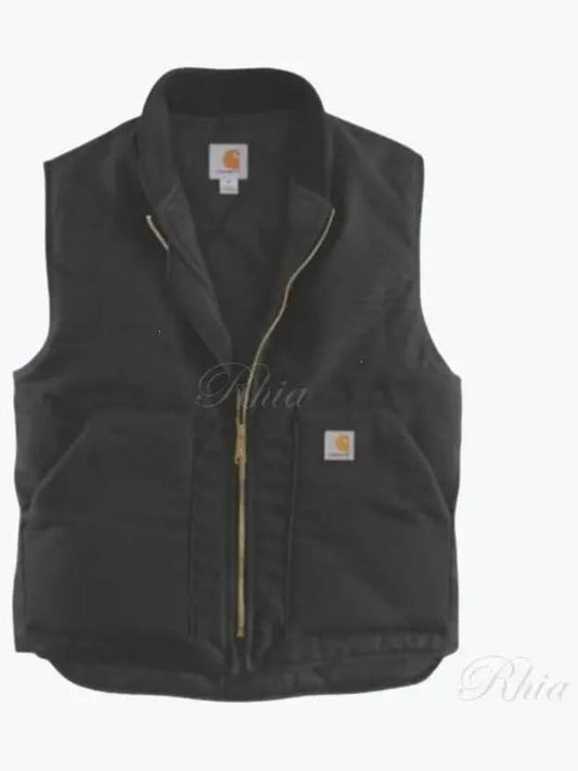 Relaxed Fit Perm Duck Insulated Lip Collar Vest 106676 BLK Rib - CARHARTT - BALAAN 1