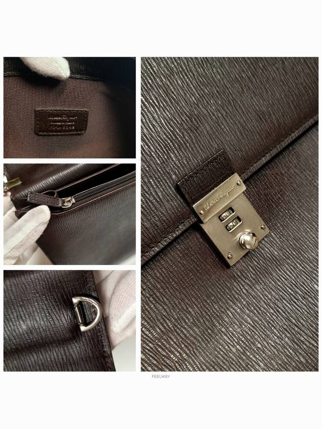 Genuine Ferragamo calfskin brown briefcase - SALVATORE FERRAGAMO - BALAAN 8