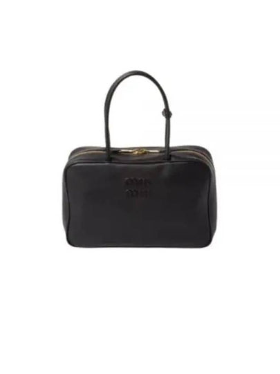 Leather Beau Tote Bag Black - MIU MIU - BALAAN 2