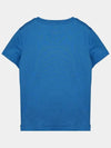 Women s Embroidered Pocket Round Short Sleeve T shirt Blue Aqua 2E4611DUU9 - HERMES - BALAAN 2