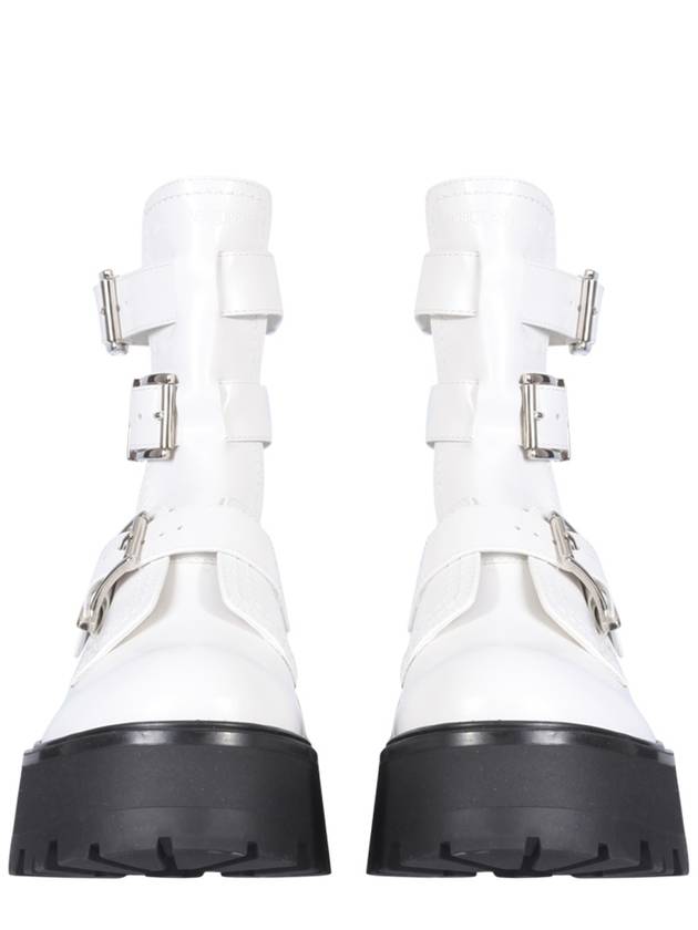 Women's Rave Buckle Walker Boots White - ALEXANDER MCQUEEN - BALAAN 3