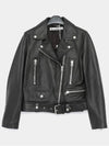 Biker Crop Leather Jacket Black - ACNE STUDIOS - BALAAN 4