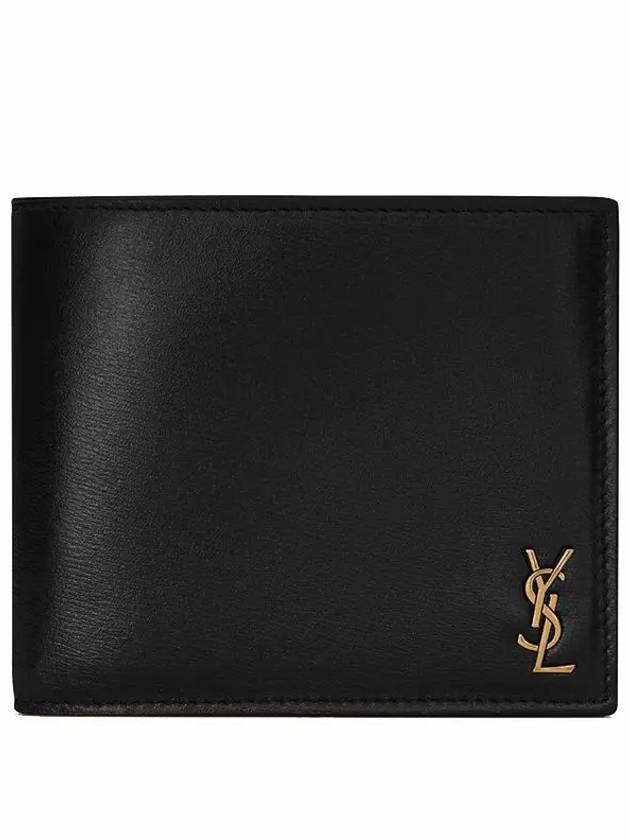 Tiny Monogram Half Wallet Black Gold - SAINT LAURENT - BALAAN 2