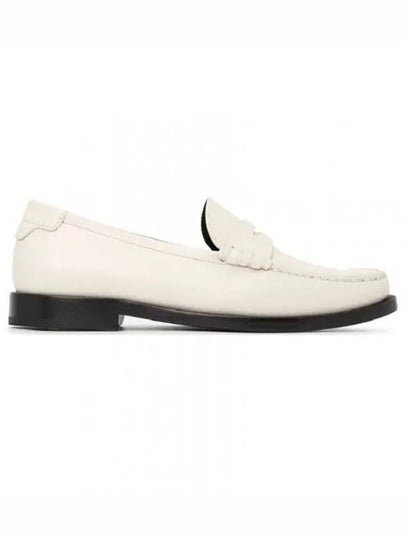 Le Loafer Penny Slippers In Smooth Leather Pearl - SAINT LAURENT - BALAAN 2