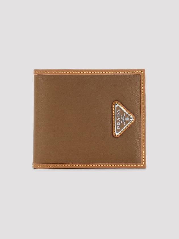 Triangle Logo Re-Nylon Half Wallet Brown - PRADA - BALAAN 3