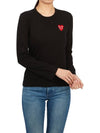 Double Heart Wappen Long Sleeve T-Shirt Black - COMME DES GARCONS PLAY - BALAAN 5